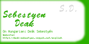 sebestyen deak business card