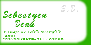 sebestyen deak business card